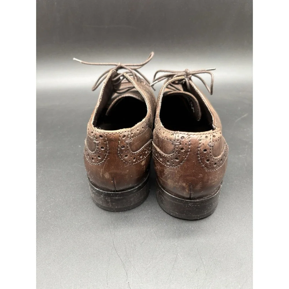 Bostonian Brown Leather Wingtip‎ Oxford Dress Shoes Mens 9W Vintage